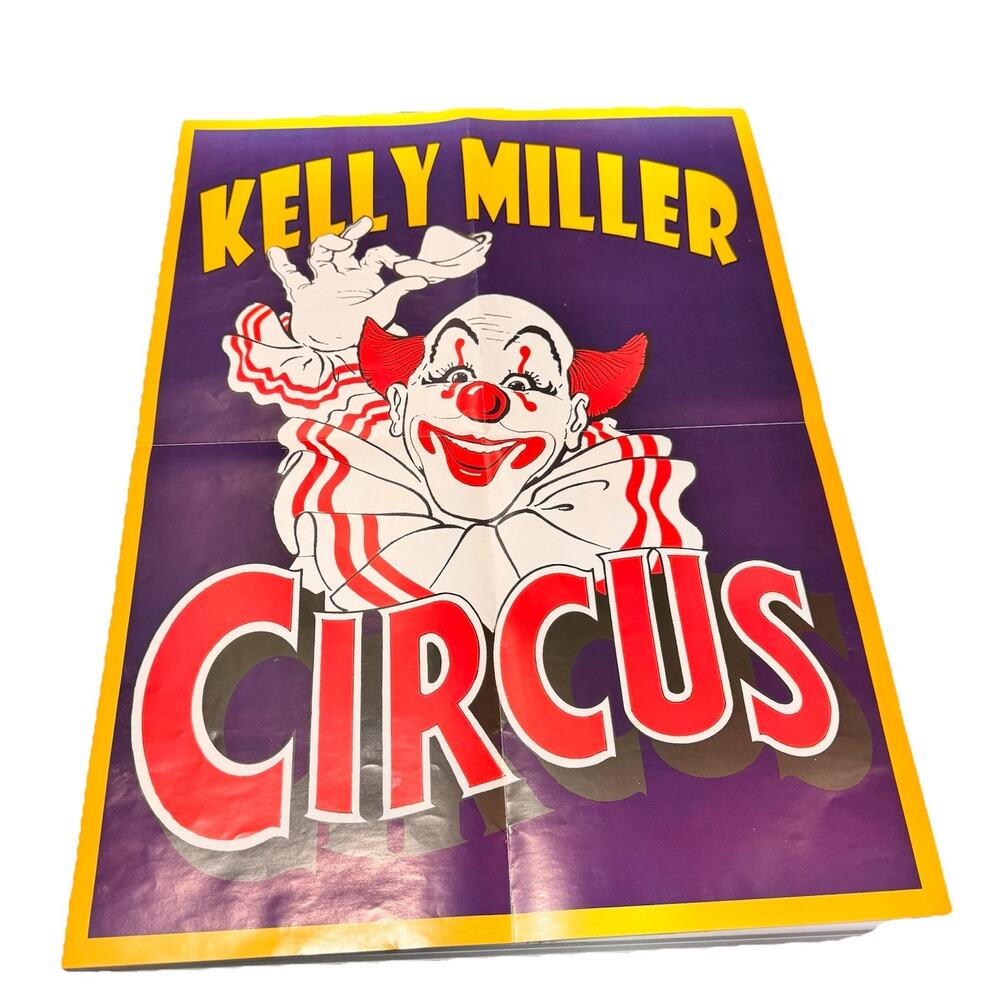Kelly Miller Circus Poster One Ring‎ Wonder Elephant Clowns Performers Colorful